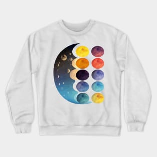 Lunar Phases Unveiled - Embrace the Dance of the Moon Crewneck Sweatshirt